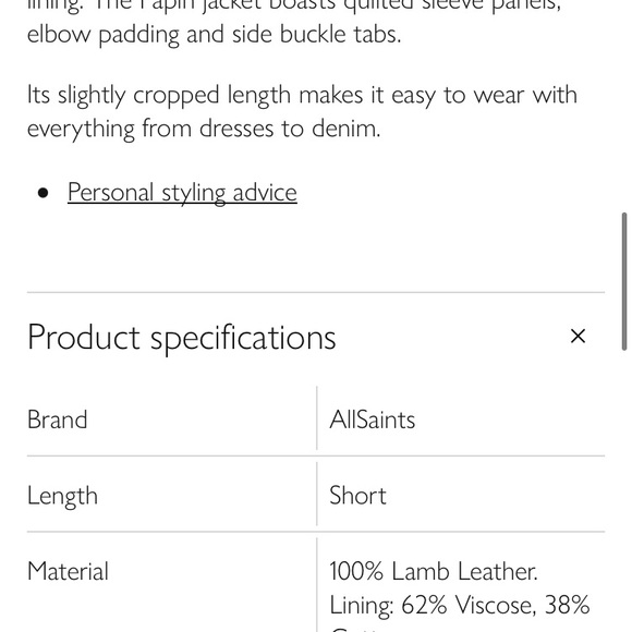 All Saints Paplin Leather Biker Jacket sold out - Picture 11 of 12